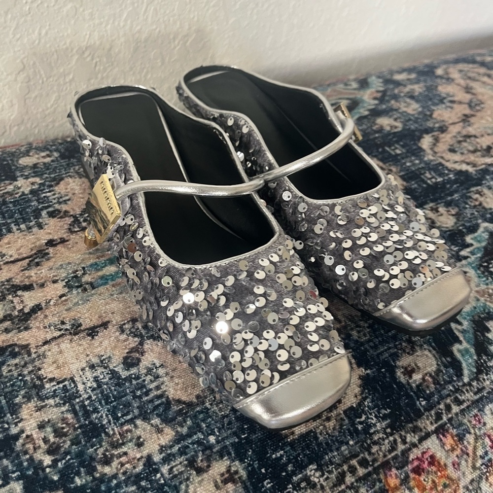 Silver Sequin Women's Shoes